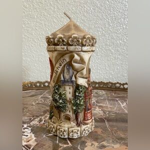 Vtg Mainz Am Rhein Hand Carved Candle, Colorful Wax Art Crafted In Germany
